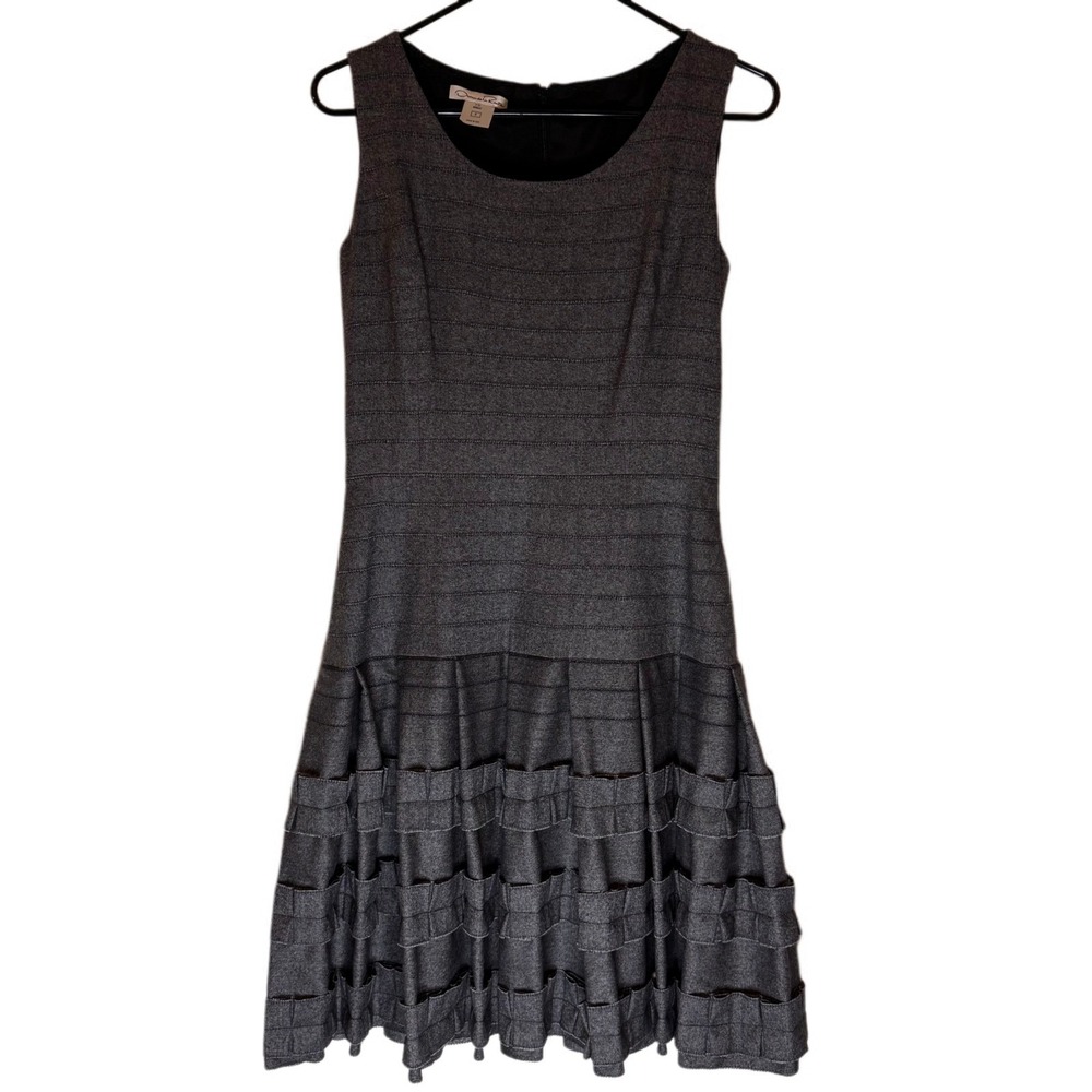 Oscar de‎ la Renta Fall 2011 Runway Collection Gray Wool & Silk Lined Dress 8
